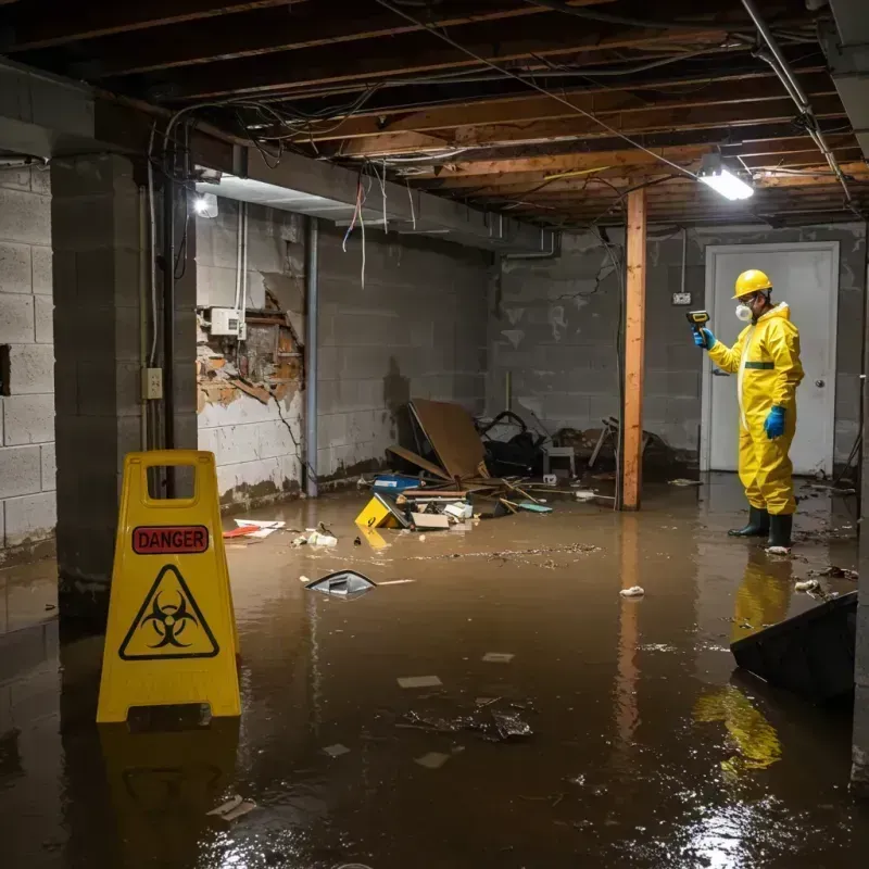 Flooded Basement Electrical Hazard in Saint Joseph, IL Property